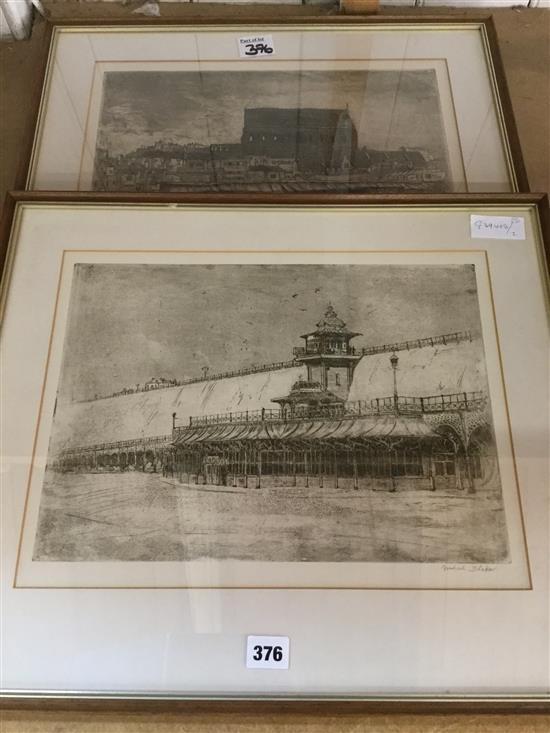 2 etchings by Michael Blaker